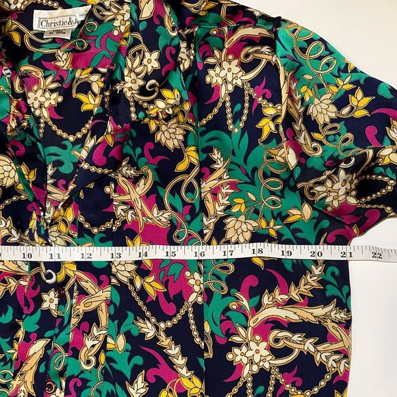 Vintage Christie & Jill Blouse Women Size 10 Button Up Long Sleeve Made in Korea - Picture 5 of 8